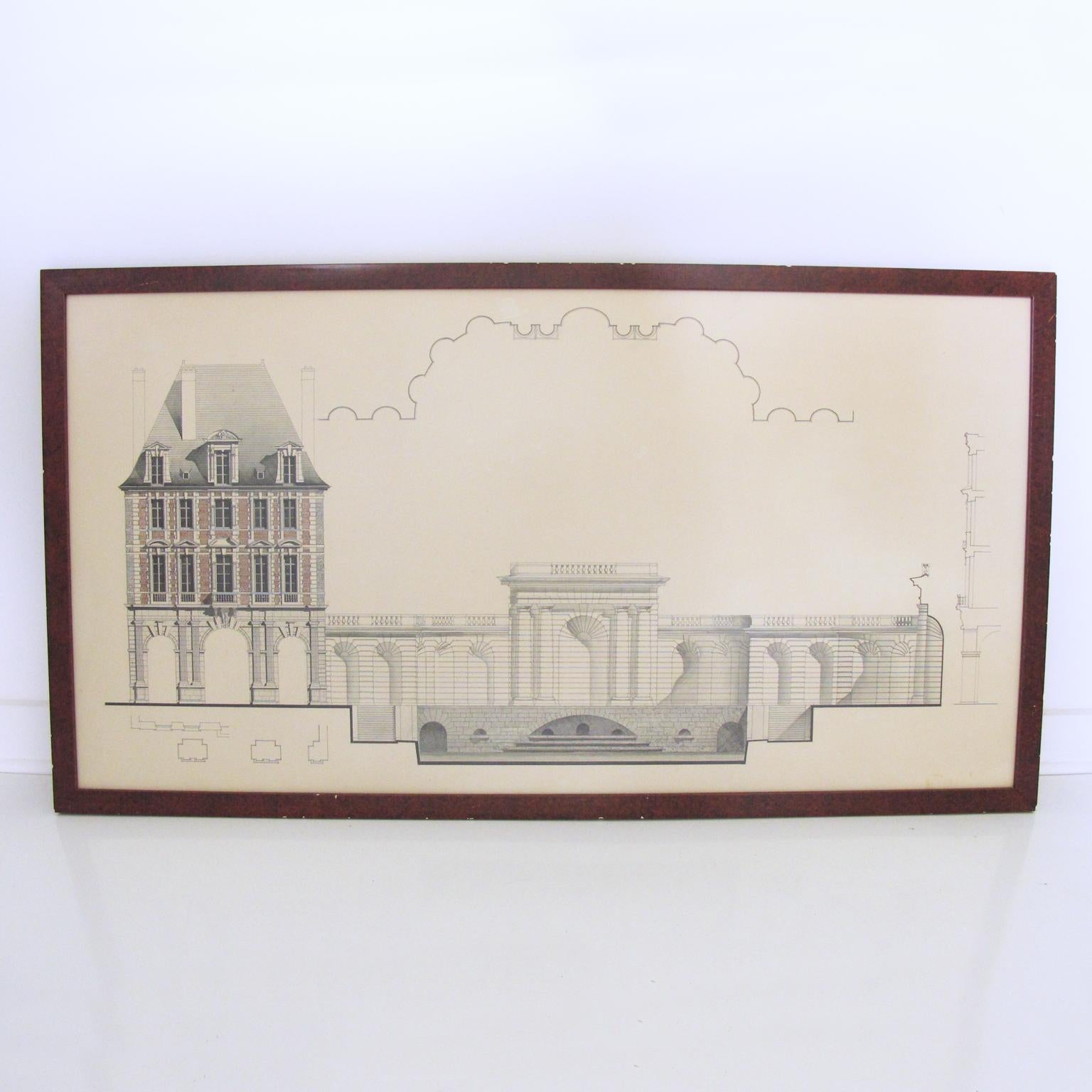 Original Architecture Sketches Study Drawing for Place Des Vosges in Paris - Beige Landscape Art by Unknown