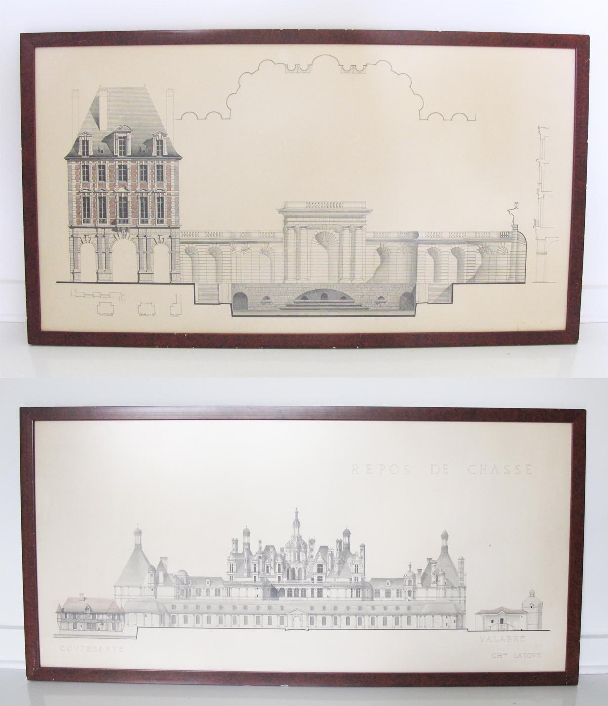 Original Architecture Sketches Study Drawing for Place Des Vosges in Paris 4