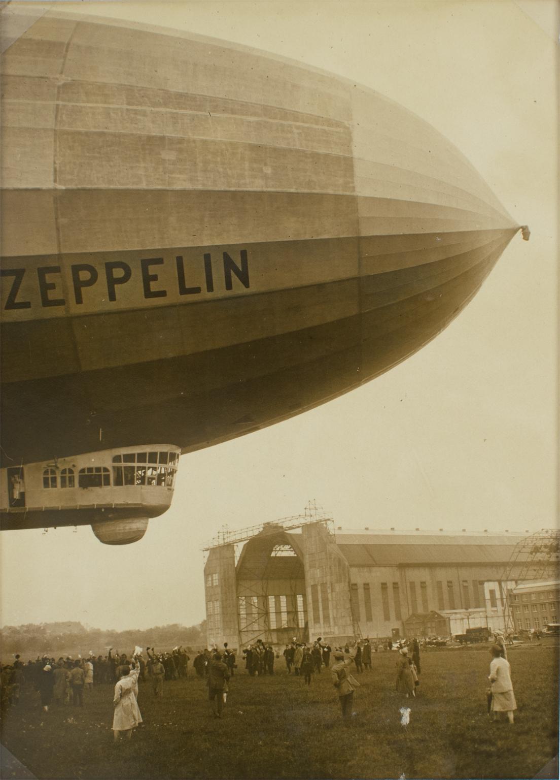 Departure of Zeppelin circa 1930 Silver Gelatin Black and White Photography