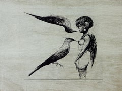 Roberto Fabelo "Back and forth", 2014, lithograph and wooblock, Cuban art