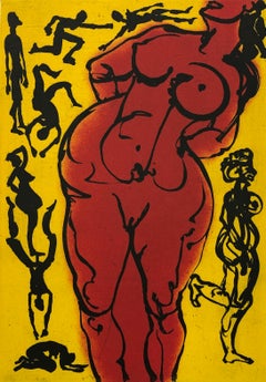 "Gorda", Engraving Cuban Fine Art Original Limited Edition Signed -VAL291