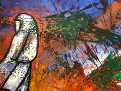 Luis Miguel Valdes, "My Left Hand" Tribute to who helps, oil on canvas Cuban art