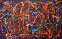 Luis Miguel Valdes, "Seawall 15" acrylic on canvas Cuban art