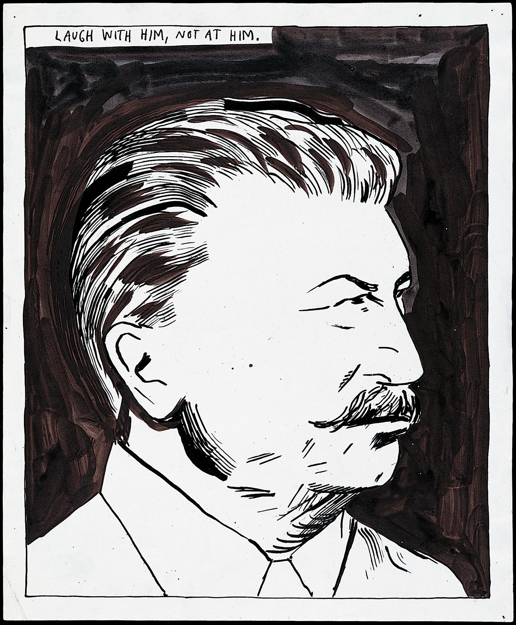 Raymond Pettibon Portrait - No Title (Laugh with him )