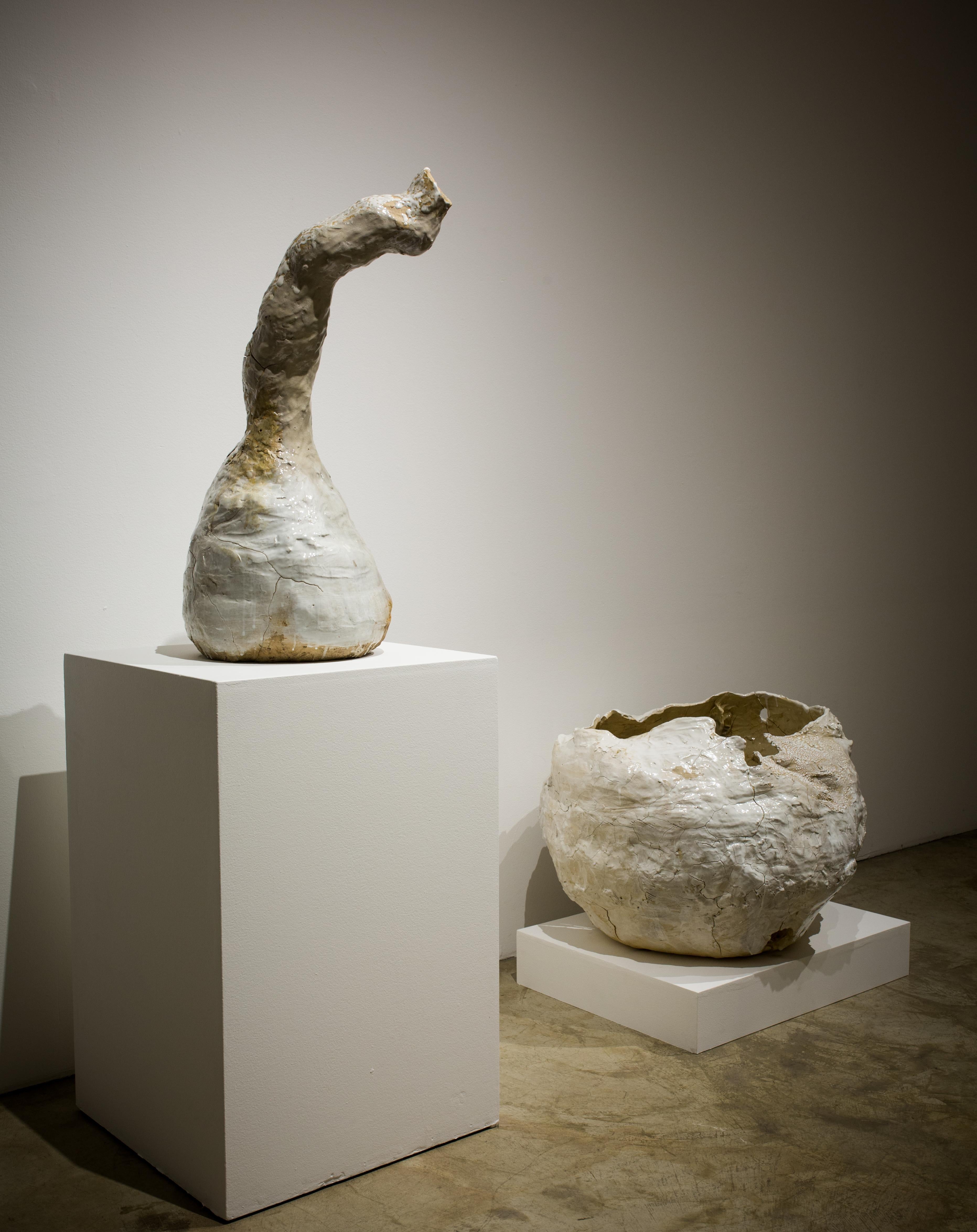 Galia Linn
Untitled. Inside Garden III, 2013
Paper clay, crawl and white glazed stoneware.
22 x 34 x 30 inches

Galia Linn is a sculptor and site-specific installation artist living and working in Los Angeles. Linn constructs relationships between
