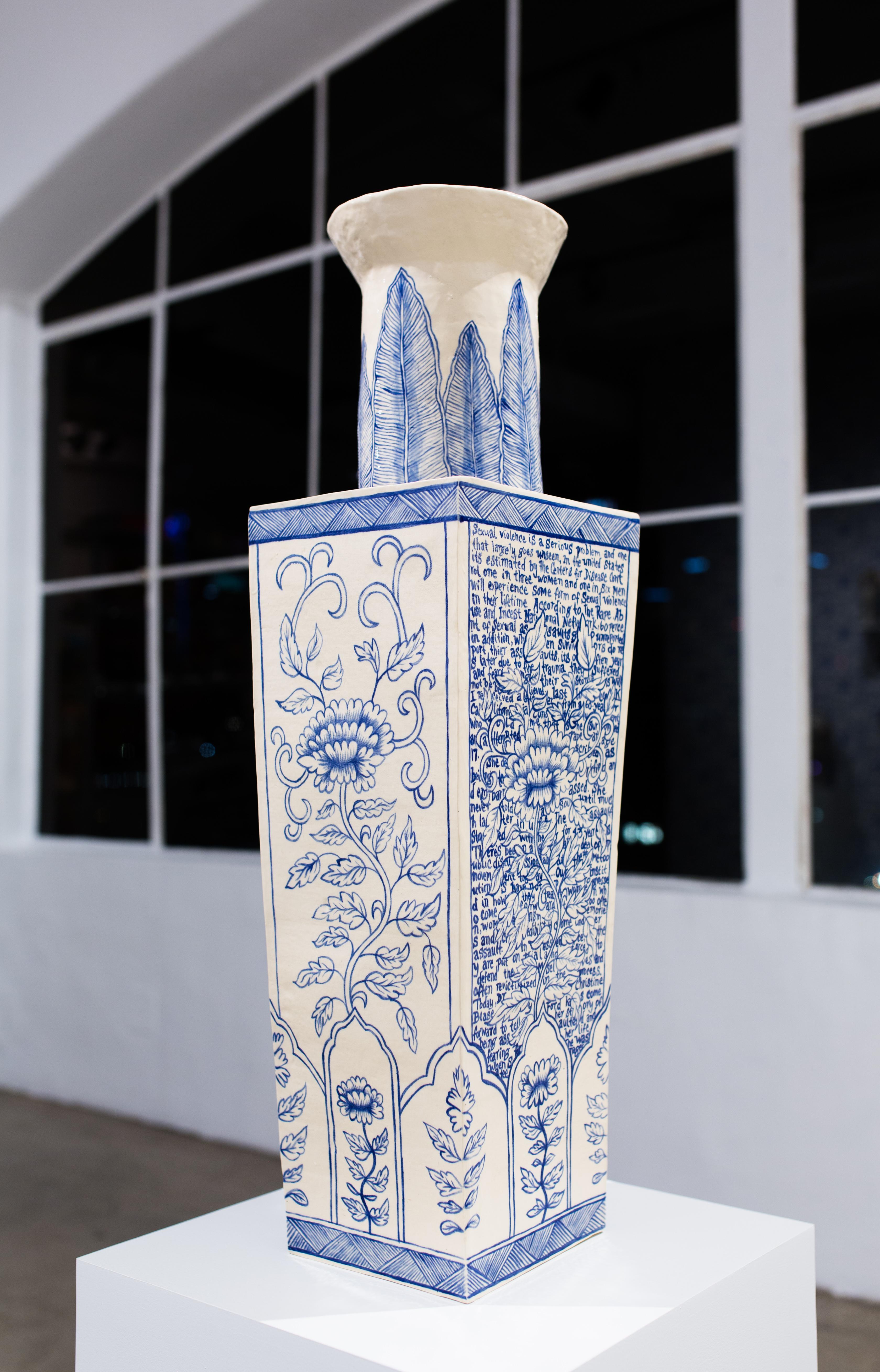 Testimony, 2019
Ceramic vase in two parts with glazes
33 x 9 ½ x 9 ½ inches
$8,000 

Currently in exhibition thru November 2nd.

In Elyse Pignolet’s solo exhibition, “You Should Calm Down” she presents a new body of work that includes items of the
