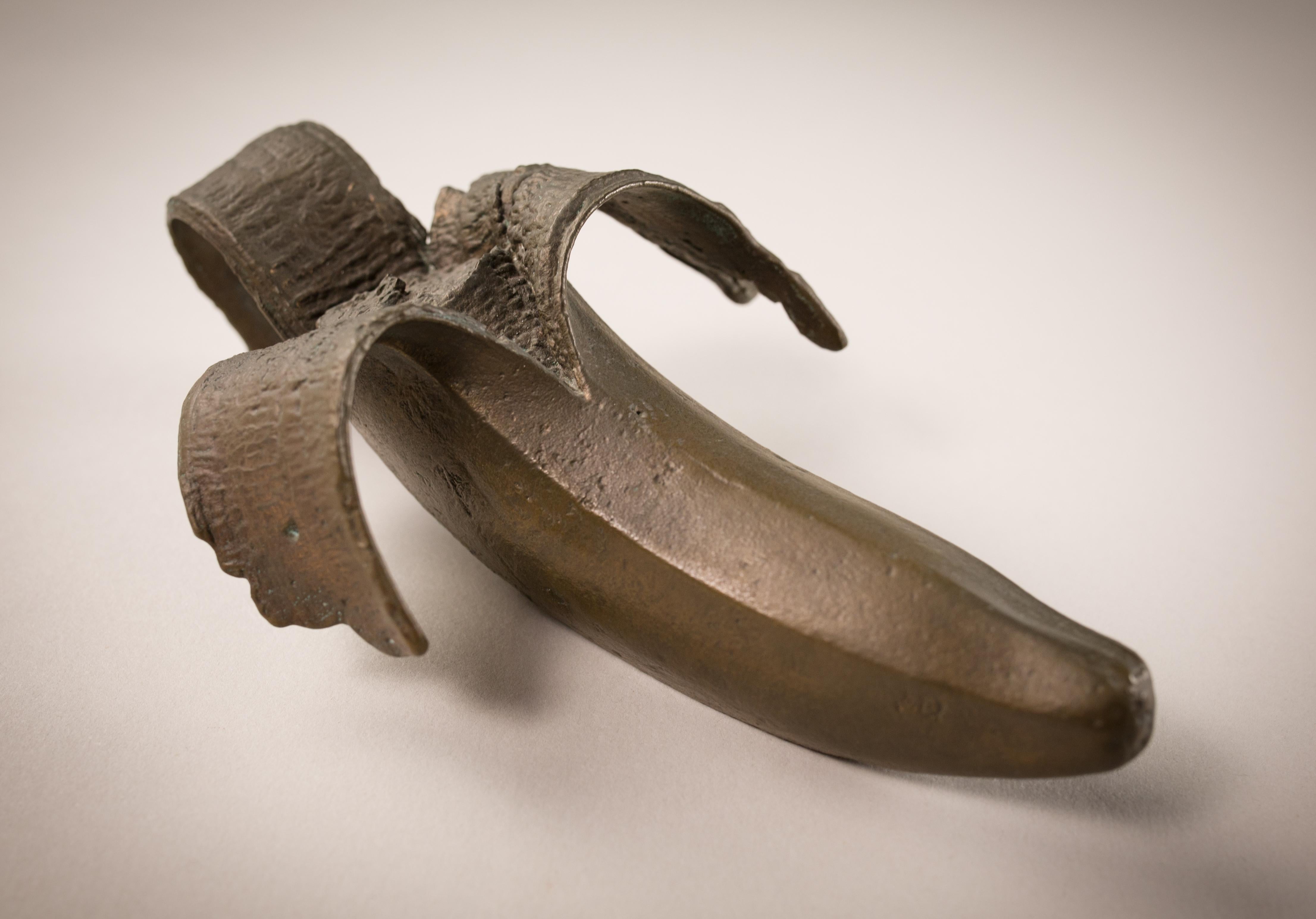 Burt Payne 3 Abstract Sculpture - Bronze Banana