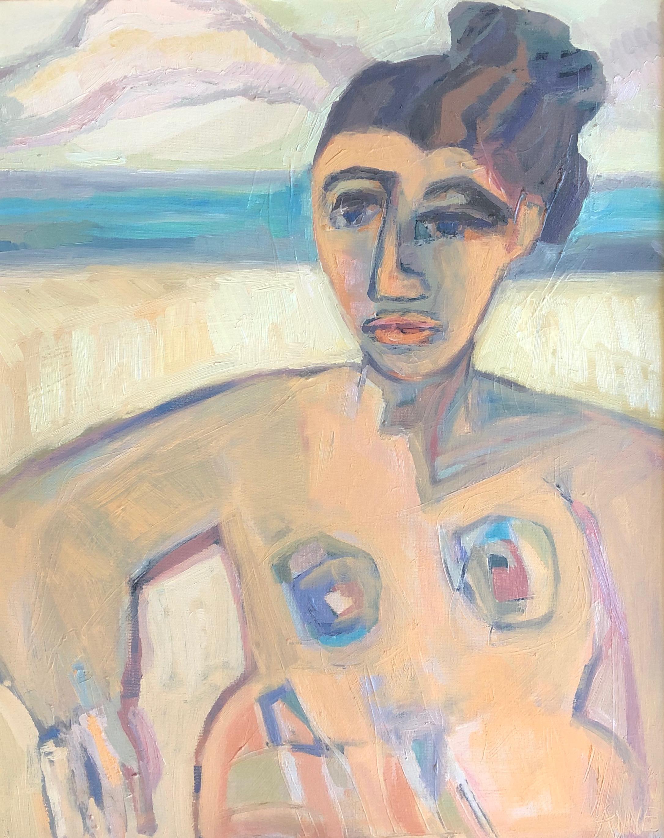 Anne Darby Parker Figurative Painting - Woman and the Island I