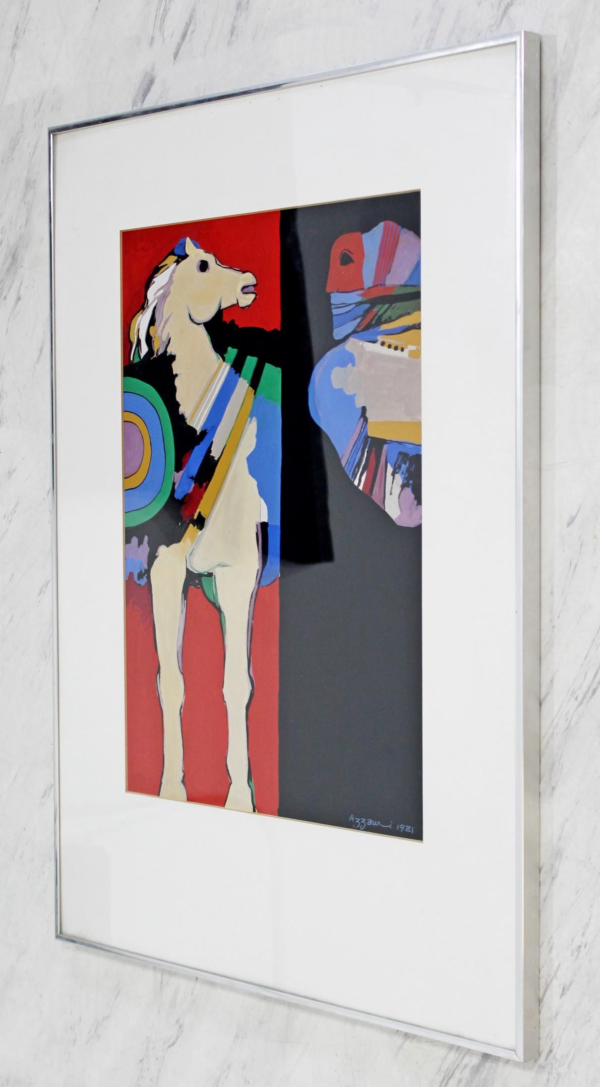 For your consideration is a stunning, original framed abstract study, signed and dated by Dia Azzawi, 1981.The piece is gouache on paper. In excellent condition. The dimensions of the frame are 22.5