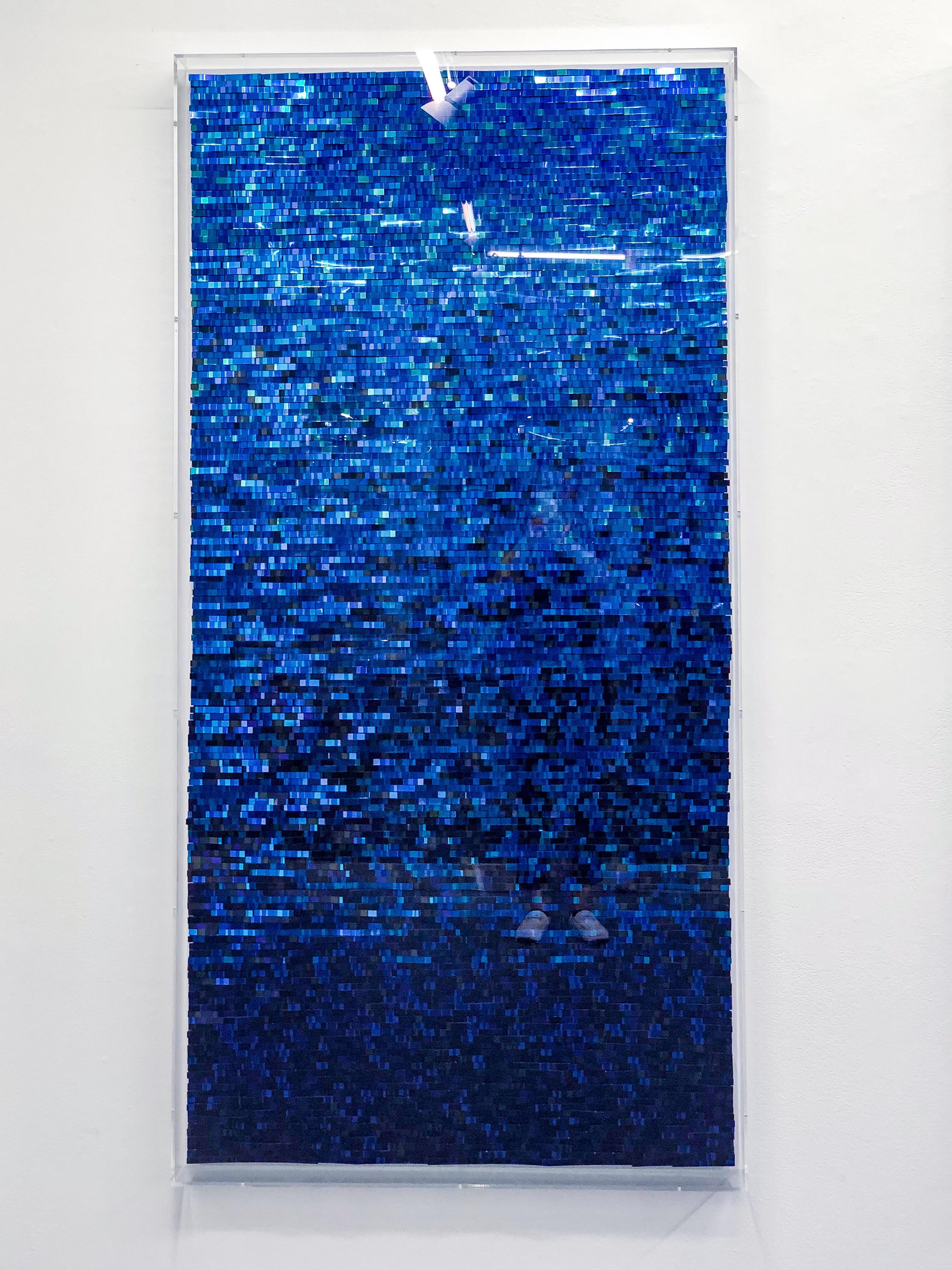 Katsumi Hayakawa, Blue Reflection, Mixed Media, 2018; mirrored surfaces, paper 1