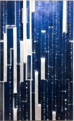 Katsumi Hayakawa, Nuantique Blue, Mixed Media Painting on Panel, 2019