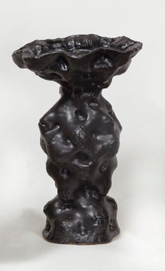 Donna Green, Lucie, Glazed Stoneware Vessel, 2015; matte black vessel