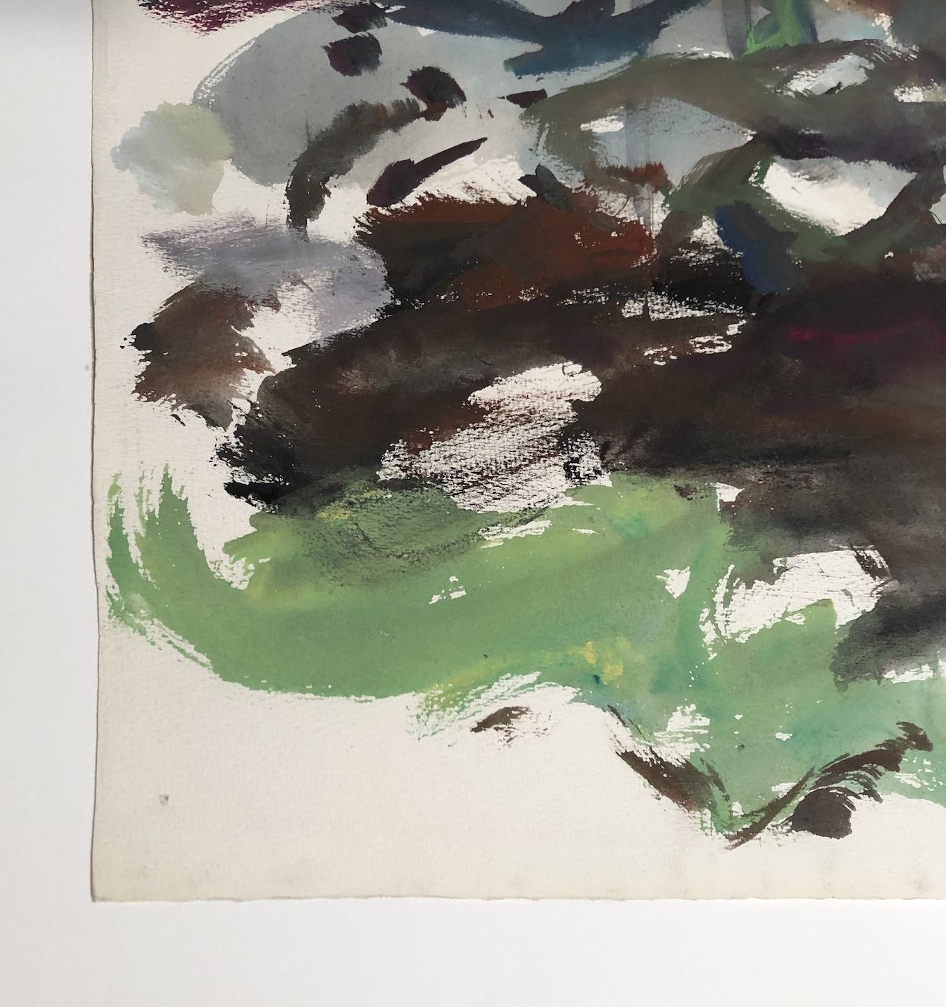 Elaine De Kooning, best known for her gestural abstract paintings that reference subjects as diverse as Greek Mythology to landscapes to Paleolithic cave paintings, was associated with the New York School and Abstract Expressionism. This watercolor