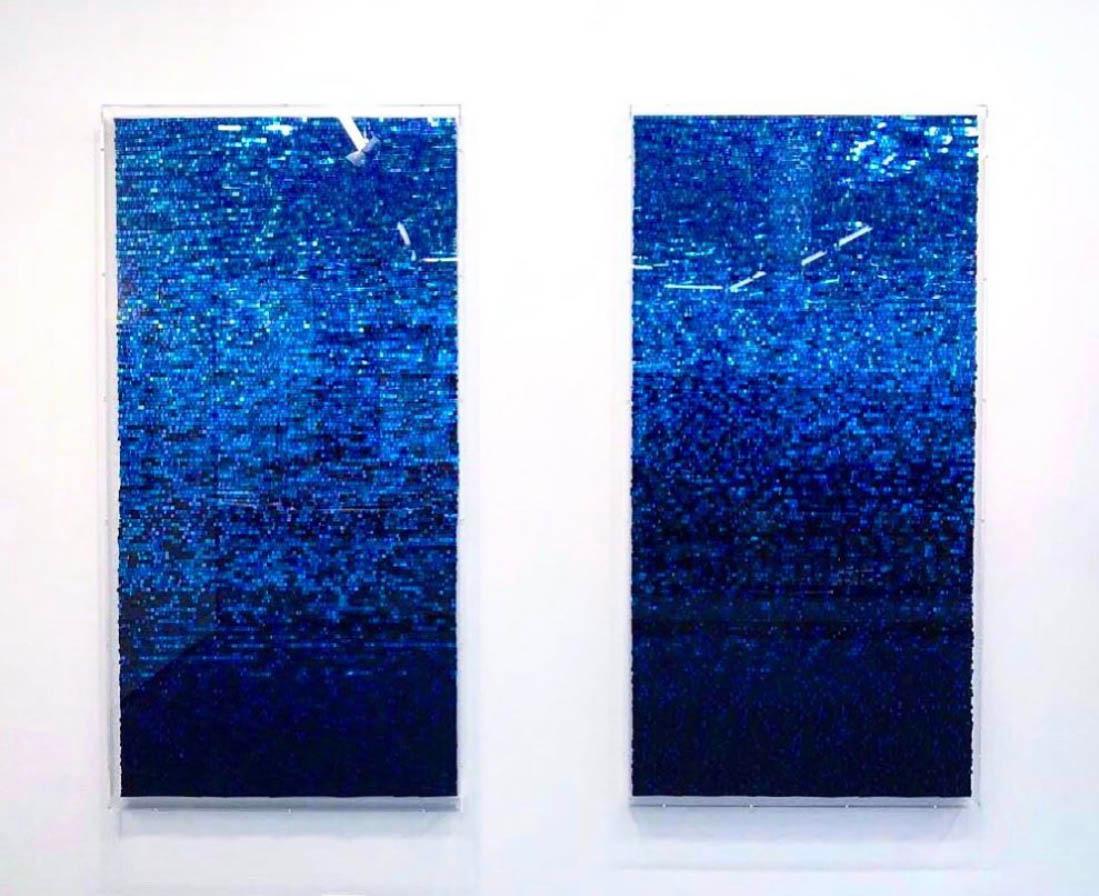 Katsumi Hayakawa, Blue Reflection, Mixed Media, 2018; mirrored surfaces, paper 4
