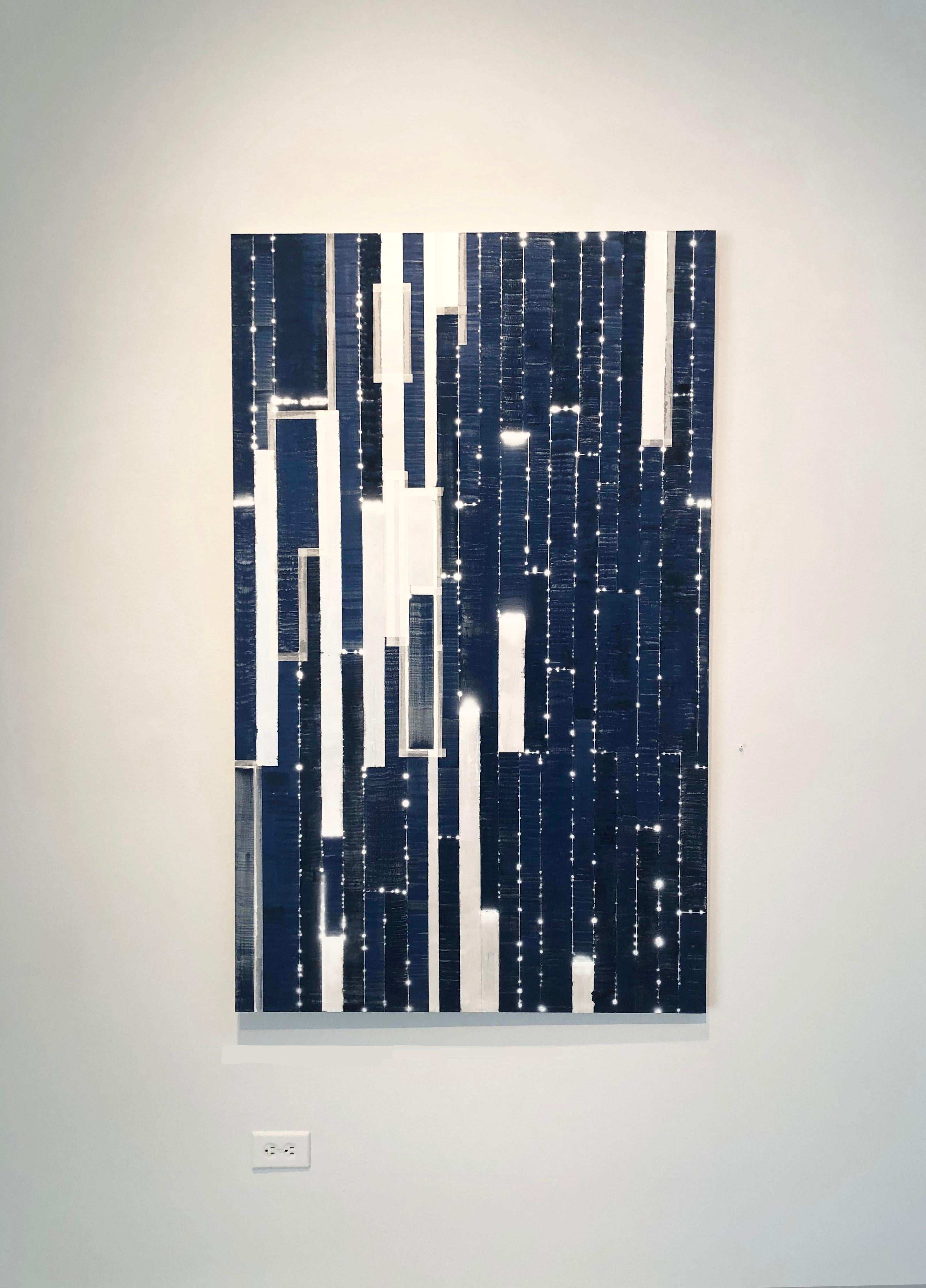 Katsumi Hayakawa, Nuantique Blue, Mixed Media Painting on Panel, 2019 1