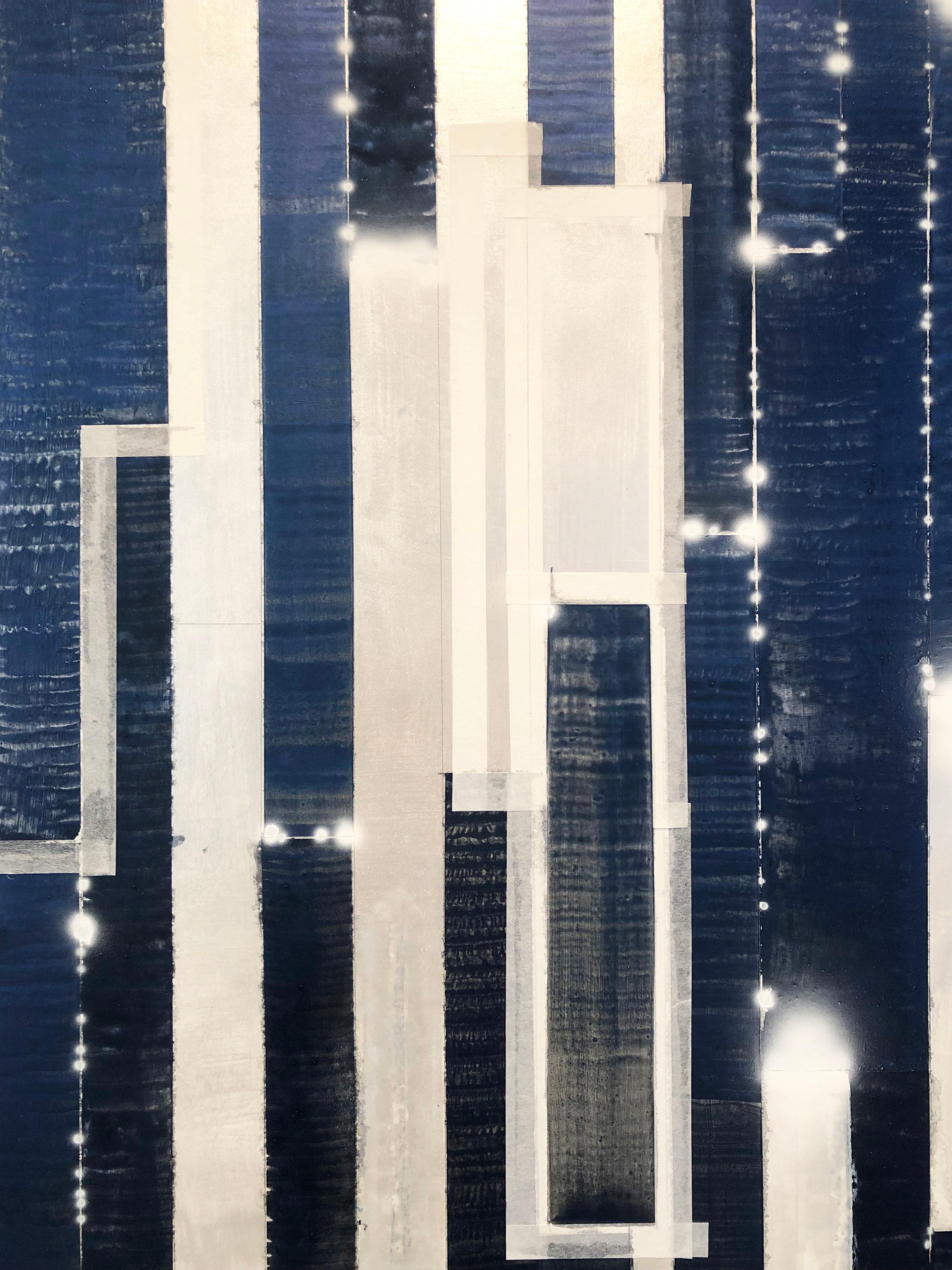 Katsumi Hayakawa, Nuantique Blue, Mixed Media Painting on Panel, 2019 3