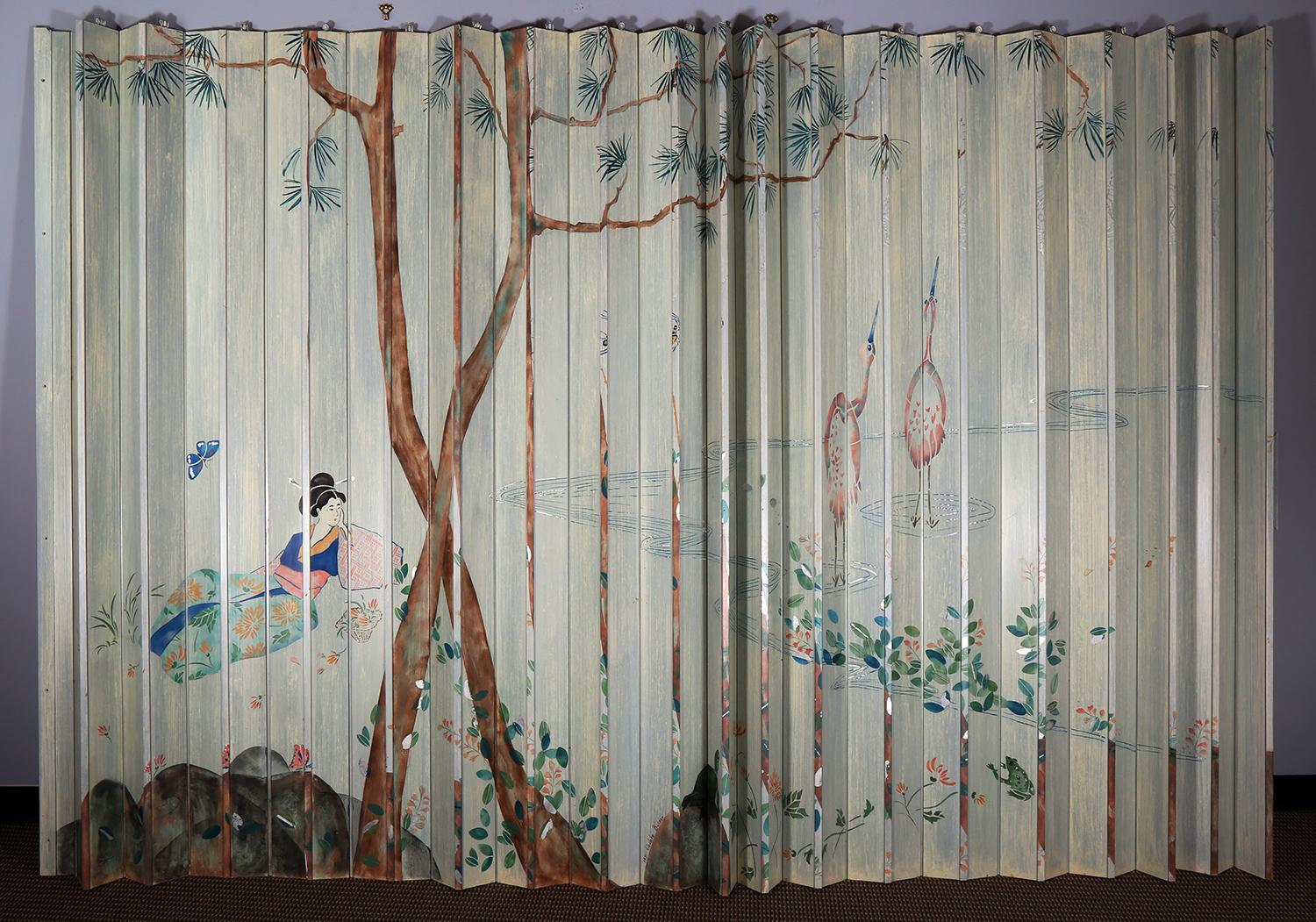 Orientalist Painted Folding Screen - Art by Liedeke Bulder