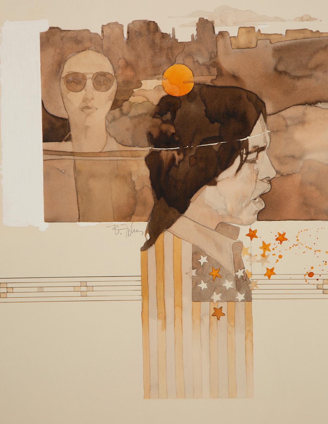 Pièce d'orfèvrerie de House Made of Dawn - Beige Landscape Art par Bart Forbes