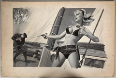 Vintage Men's Adventure Magazine Illustration