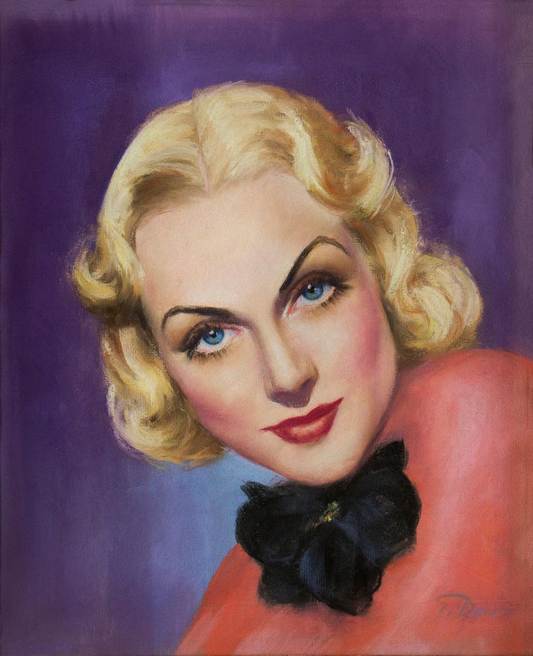 Ed Dow Portrait Painting - Carole Lombard in Pink