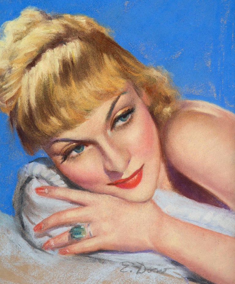 Carole Lombard - Brown Portrait Painting by Ed Dow