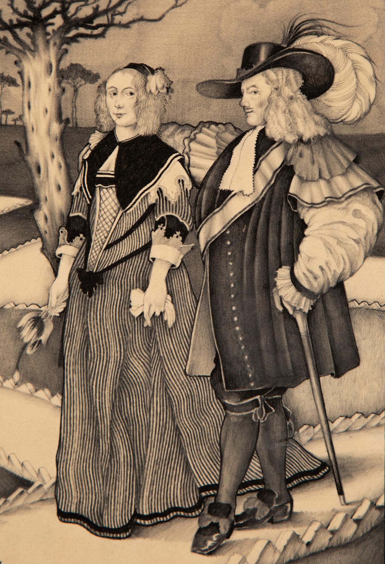 Moll Flanders – Gartenszene (Amerikanischer Realismus), Art, von David Palladini