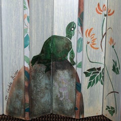 Orientalist Painted Folding Screen