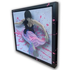 Chris Dellorco "Aqua 1" Figurative Oil and Acrylic Painting on Canvas
