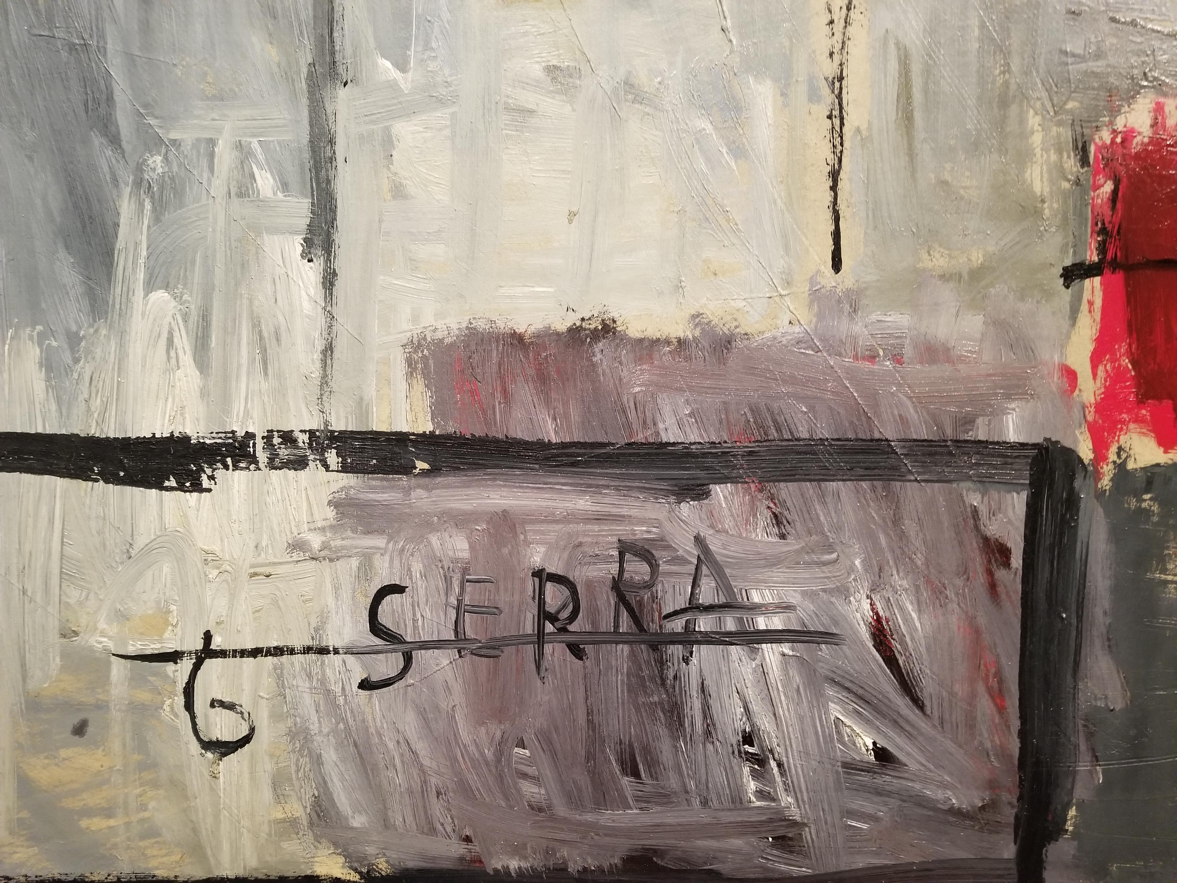 Pictograma III - Brown Abstract Painting by Gustavo Serra