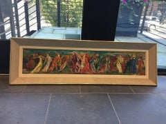 Mid-Century Modern David Garfinkiel Framed Abstract Oil Painting