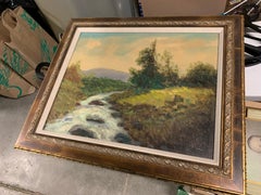 20th Century  Landscape in Oil on Canvas, Framed and Matted , S Dell
