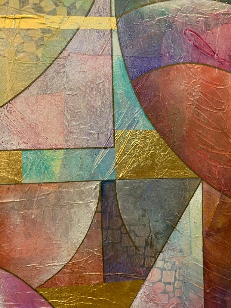 Large Contemporary Abstract Mixed-Media Painting with Gold Leaf, Richard Hall For Sale 1