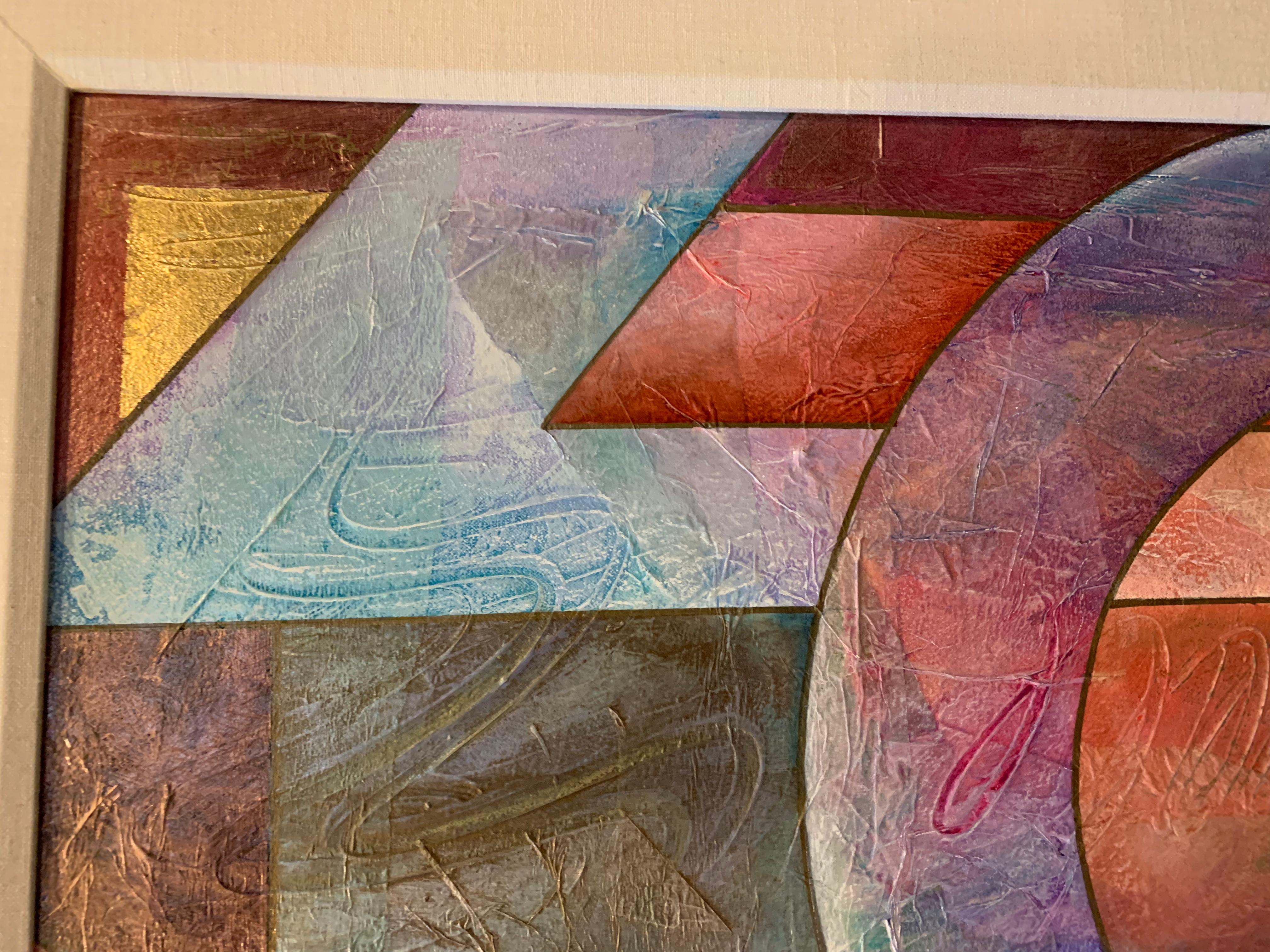 Large Contemporary Abstract Mixed-Media Painting with Gold Leaf, Richard Hall For Sale 6
