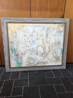 Mid Century Modern  Large  Abstract Oil Painting 1976  by Ann Chase