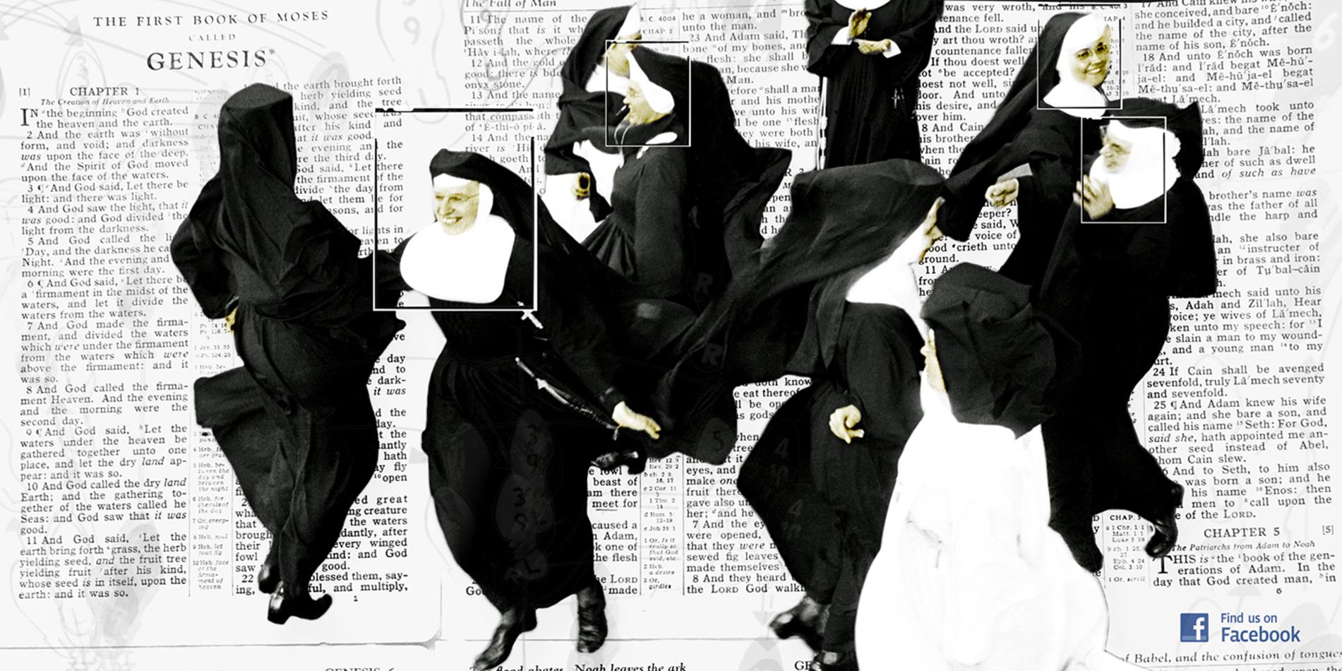 The Fateful night the Nuns Forgot About Facebook - Mixed Media Art by Ruth Crowe