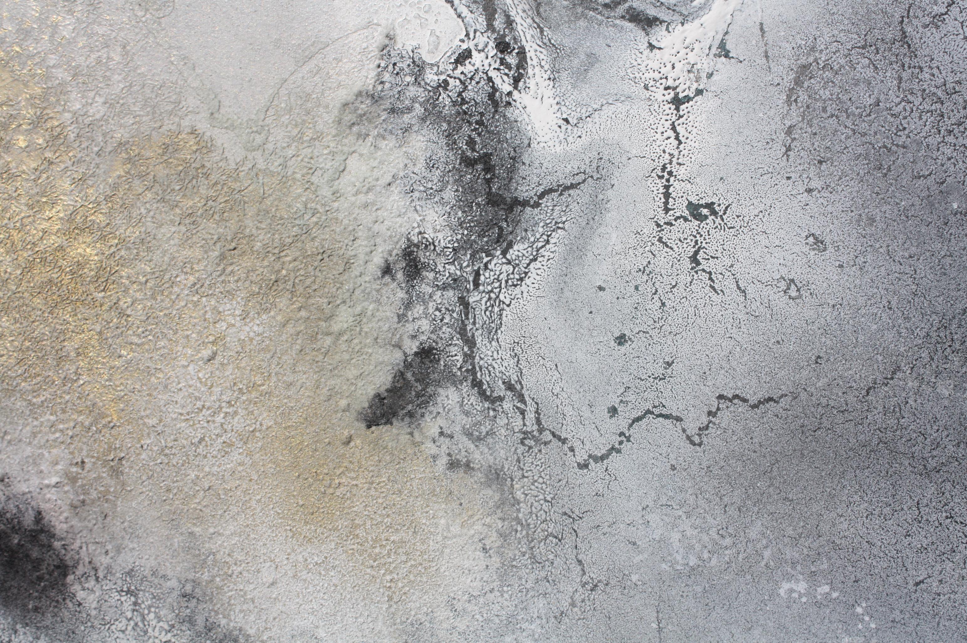 Volcano - Gray Abstract Painting by Sheryl Daane Chesnut