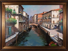 Oil Painting 'Venetian Scene' by Antonio Ianicelli, Italy, circa 2012