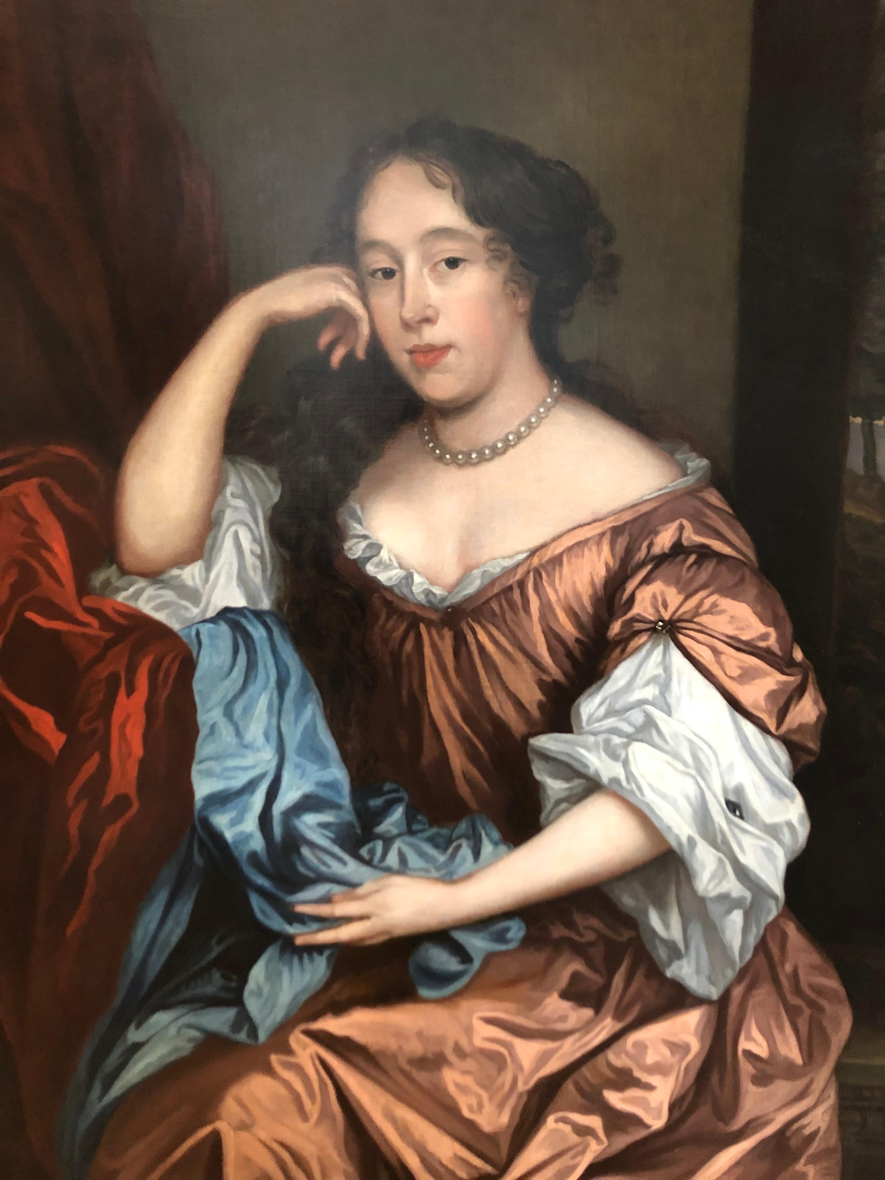 Portrait d'une femme  D'après Sir Peter Lely (1610-1680) Peinture à l'huile - Maîtres anciens Painting par After Sir Peter Lely