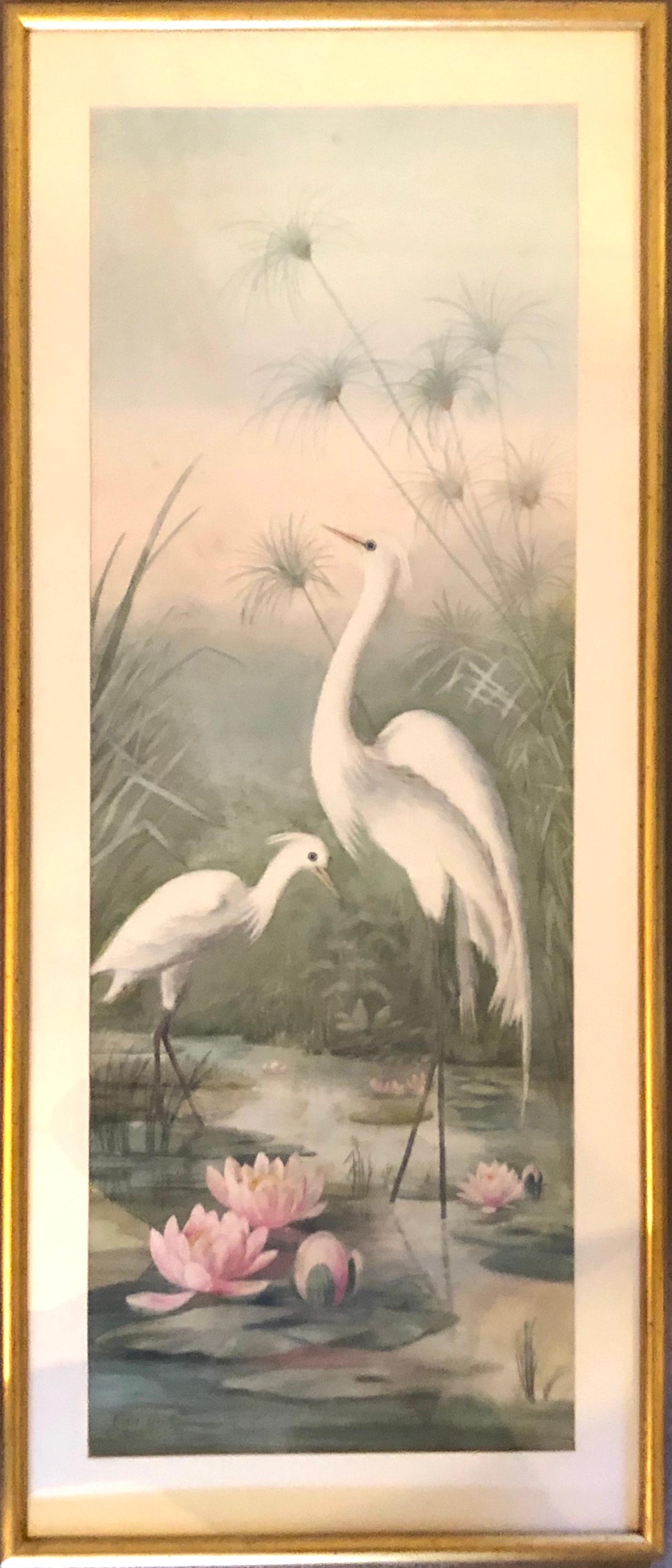 Watercolours follower of James Audubon, Birds,  signed Elsie Scott 1905 - Art by Follower of James Audubon