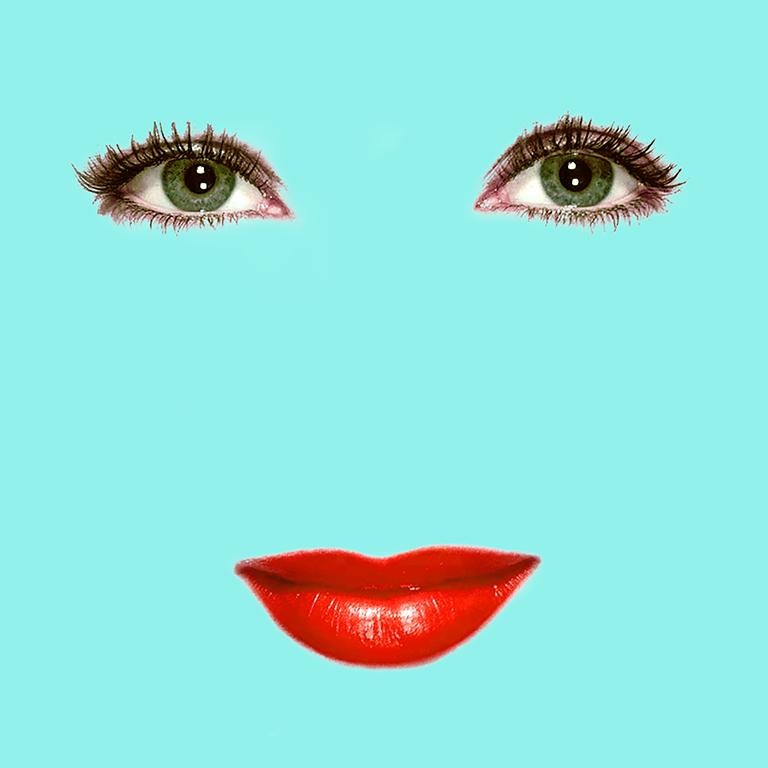 Sarah Hanhart Portrait Photograph – Elizabeth Taylor Pop-Art-Mode-Porträtfotografie „Liz“ (Tiffany Blue) 