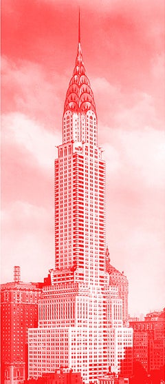 "Red Chrysler" Building Photograph Art Deco  