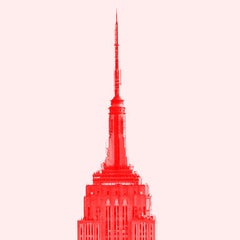 "Red Empire" Empire State Building Photograph Art Deco