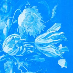 "Vaso di fiori ciano" Dopo Jan Davidsz De Heem Tulipani in fotografia blu