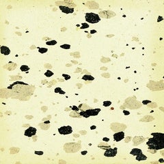"Abstract Composition VI" in Cream Grey Black Modern Art Spots 