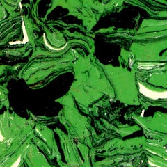 "Abstract Composition VII" in Green Cream Black Modern Art Spots