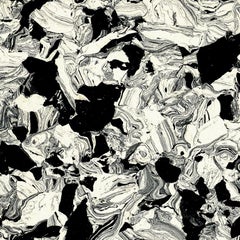 "Abstract Composition VIII" in White Cream Black Modern Art Spots 