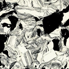 "Abstract Composition VIII" in White Cream Black Modern Art Spots
