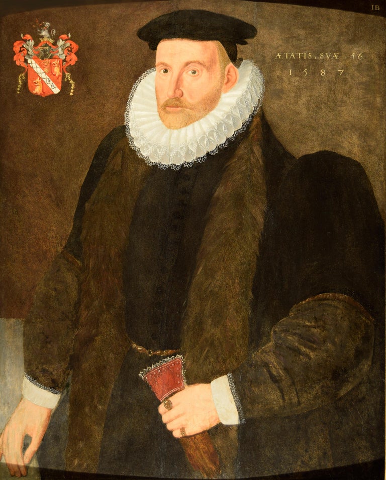 John Bettes Ii Elizabethan Period Oil Painting Portrait Of