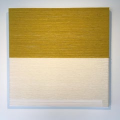 CONTEMPORARY TEXTILE ART, Minimalist, Raw Mexican Wool, Yellow and Beige, 2019