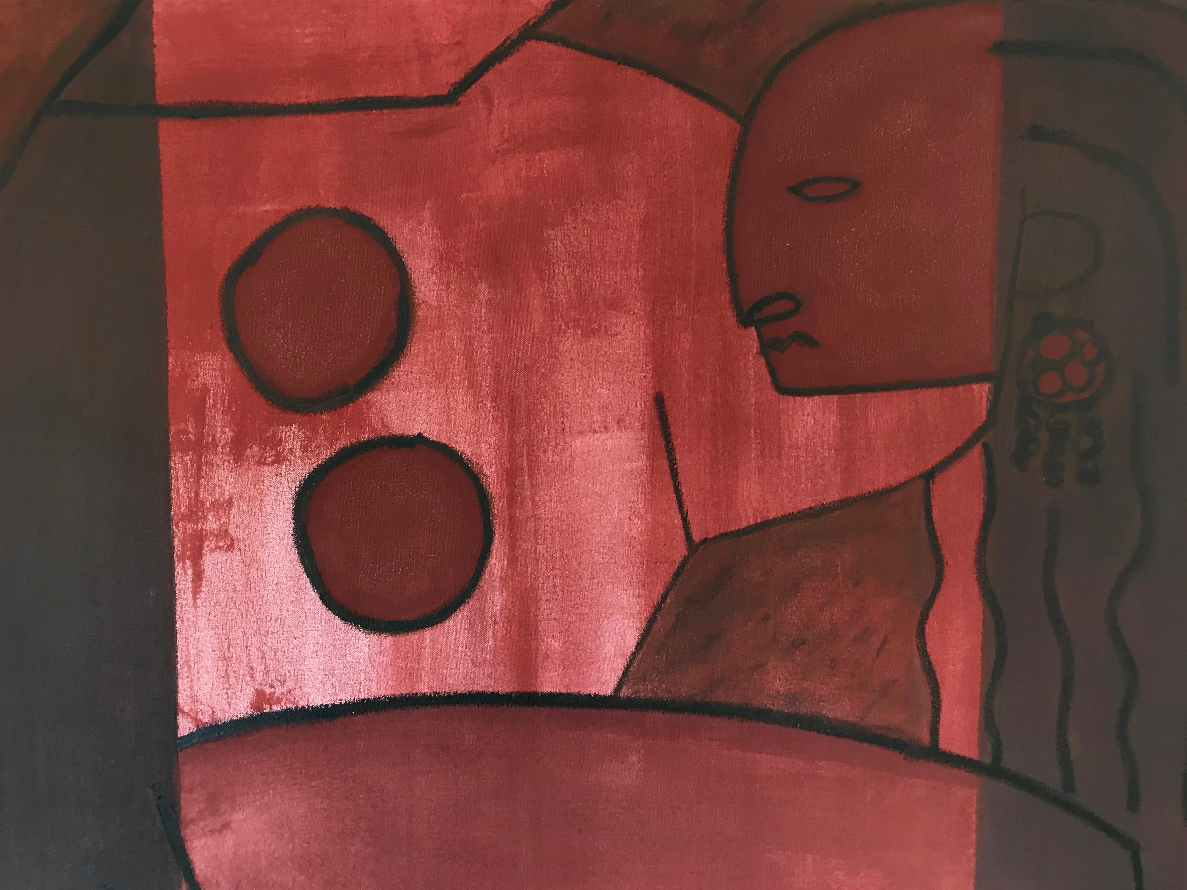 Mujer de Arcilla, Contemporary Art, Painting, 21st Century - Brown Abstract Painting by Ivan Barrera